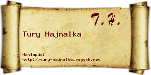 Tury Hajnalka névjegykártya